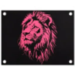 Leeuw - Zwart - Roze - Neon tuinposter los doek klein -3d