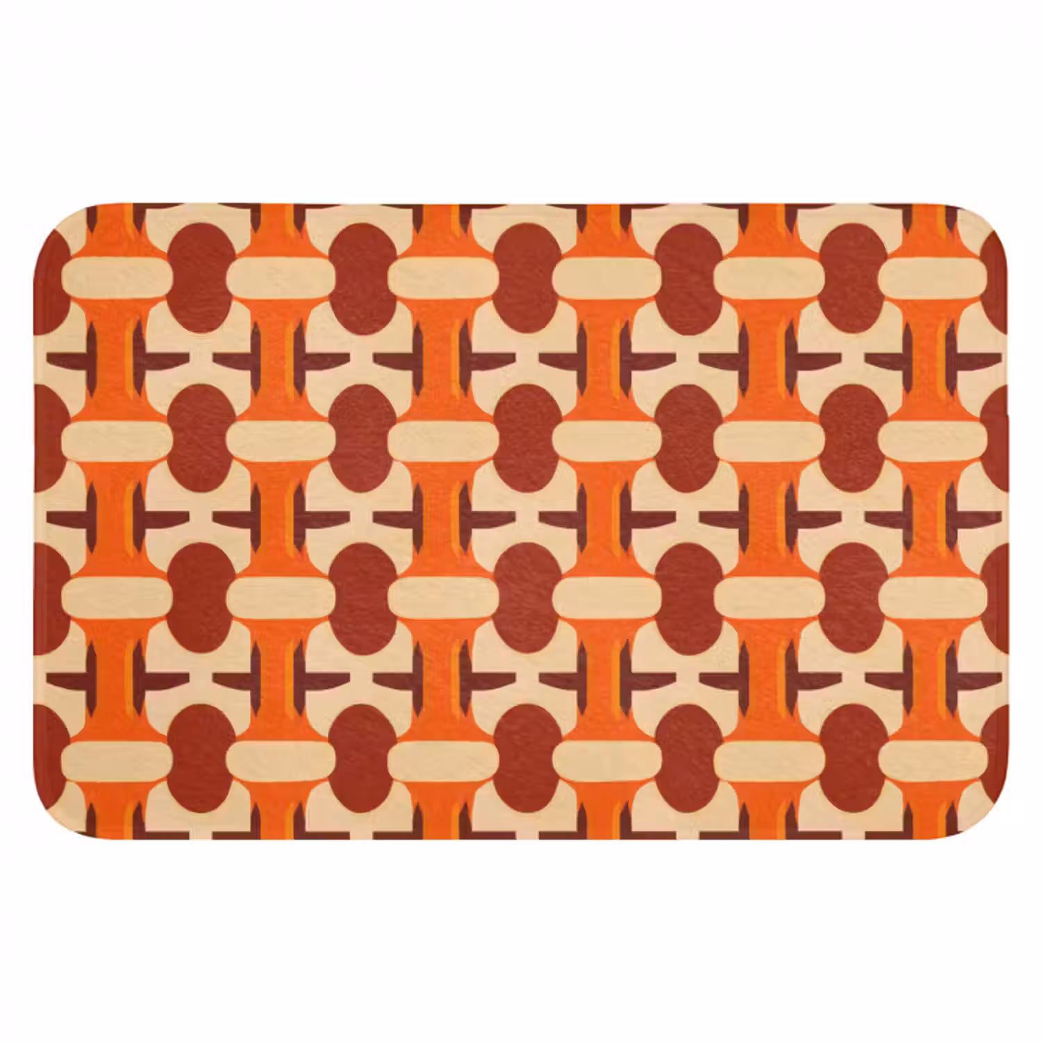 Badmat - Geometrisch - Retro - Oranje