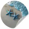 Zeesterren - Zand - Zee - Blauw Wandcirkel behangsticker klein -3d