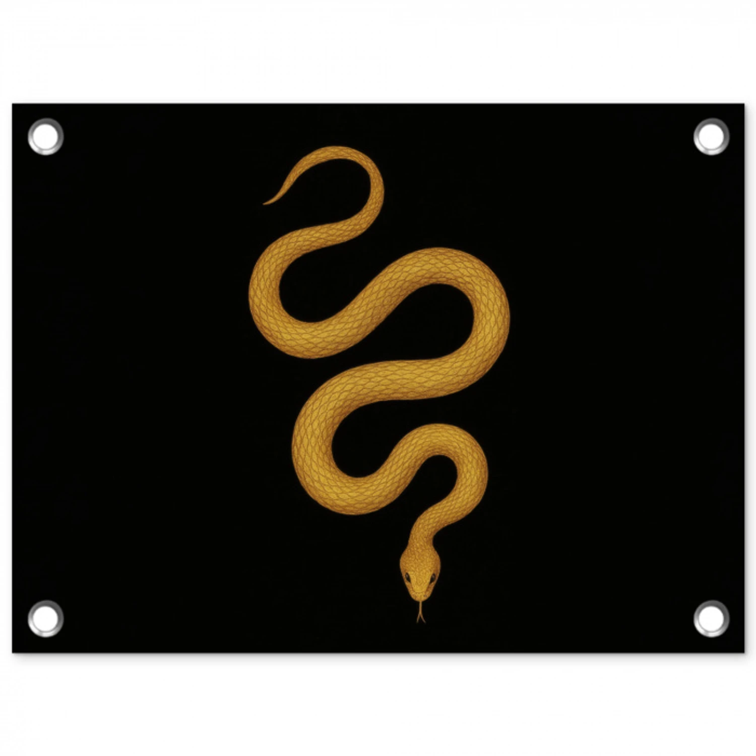 Slang - Minimalistisch - Goud tuinposter los doek klein -3d