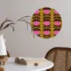 Abstract - Bloemen - Roze Wandcirkel behangsticker klein 186 -sfeer3