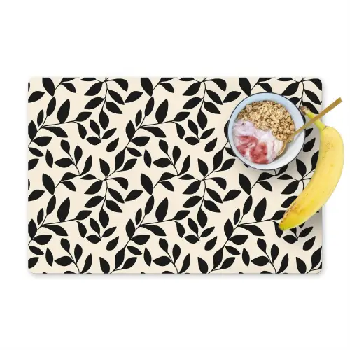 Elegant - Patroon - Zwart - Beige Placemat vinyl groot 368 -zzzproduct_Kitchenyeah-website