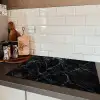 Bliksemschicht door Zwart Marmer Inductie beschermer vinyl 3mm klein -sfeer3