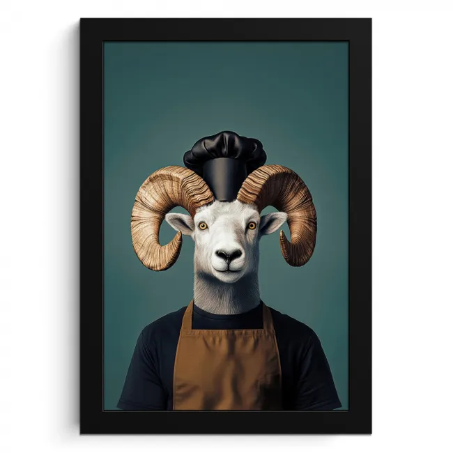 Geit - Hoorns - Kokskleding KitchenYeah - Keuken - Fotolijst klein -3d