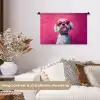 Pink - Hond - Bubbel Wandkleed katoen klein -sfeer1