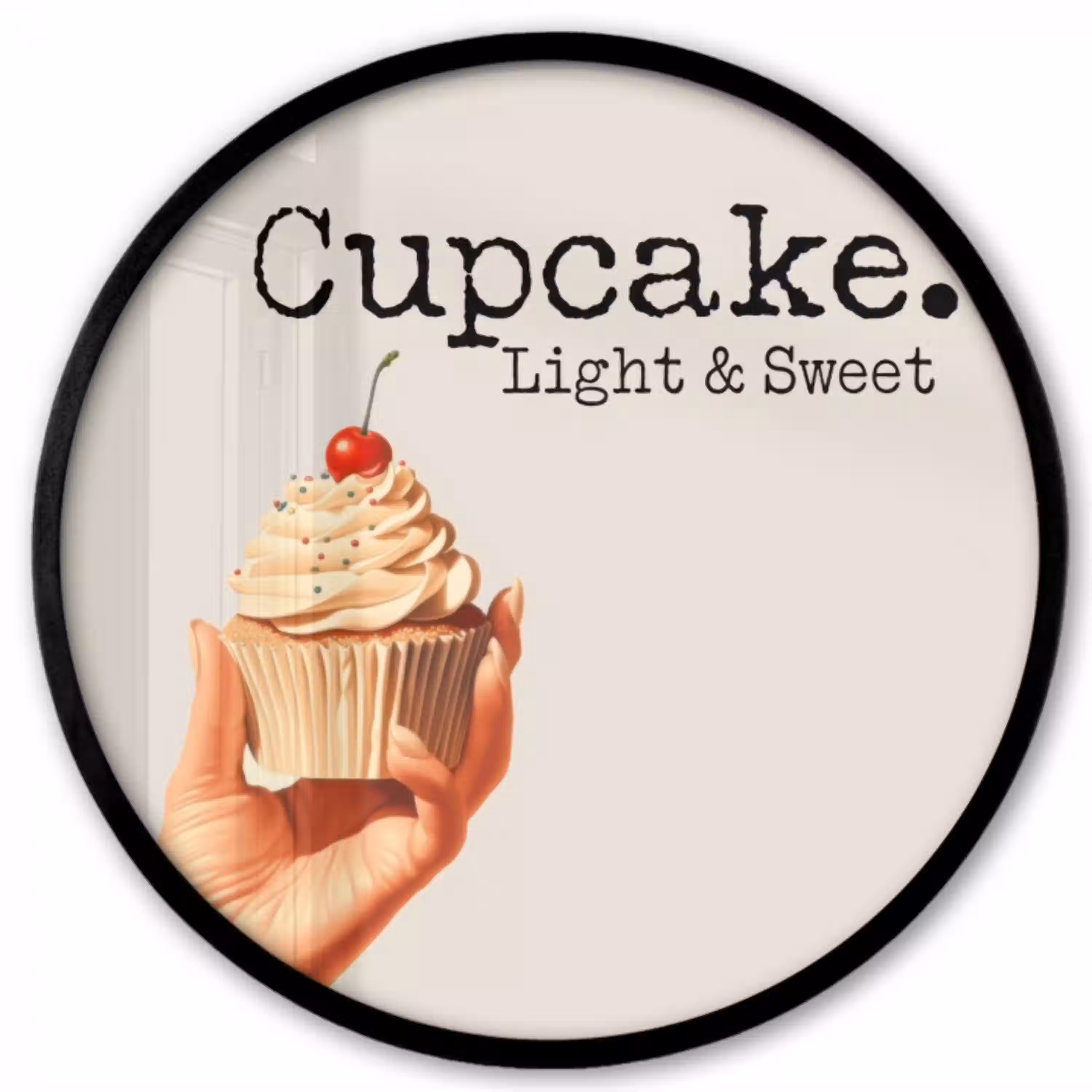 Cupcake - Zoet - Kers Fotolijst rond zonder passe partout klein -3d
