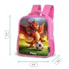 Rode draak voetbalt in zonnig stadion Kinderrugzak - Roze middel -productfoto_formaten