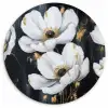 Bloemen - Wit - Abstract Wandcirkel kunststof plaat 5mm dik klein -3d