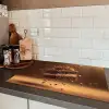 Taart - Chocolade - Eten - Brownie Inductie beschermer vinyl 3mm klein -sfeer3
