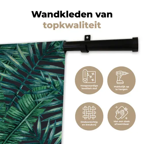 Jungle - Bladeren - Tropical Wandkleed katoen klein -sfeer2