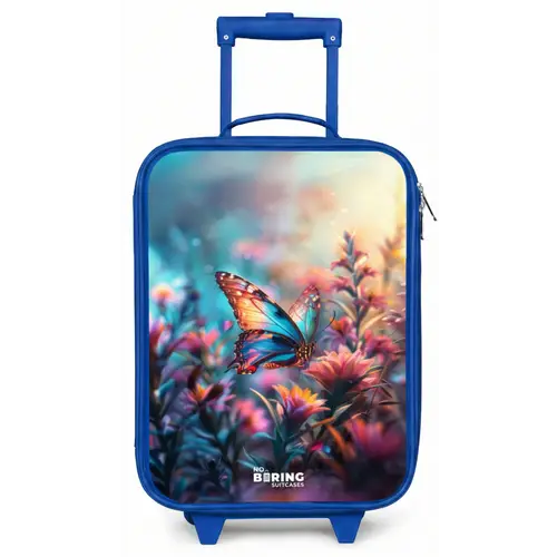 Vlinder flowers Kinderkoffer - Blauw klein -zz3dotto