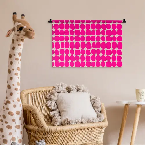 Stippen - Patroon - Roze Wandkleed katoen klein 269 -wsfeer5_kind