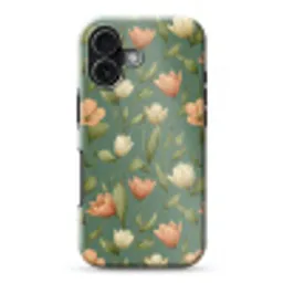 Tulpen - Botanisch - Groen Toughcase MagSafe Apple iPhone 17 klein 1017 -3d