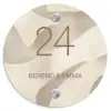 Beige organisch - Klassiek Naambord Rond klein -3d