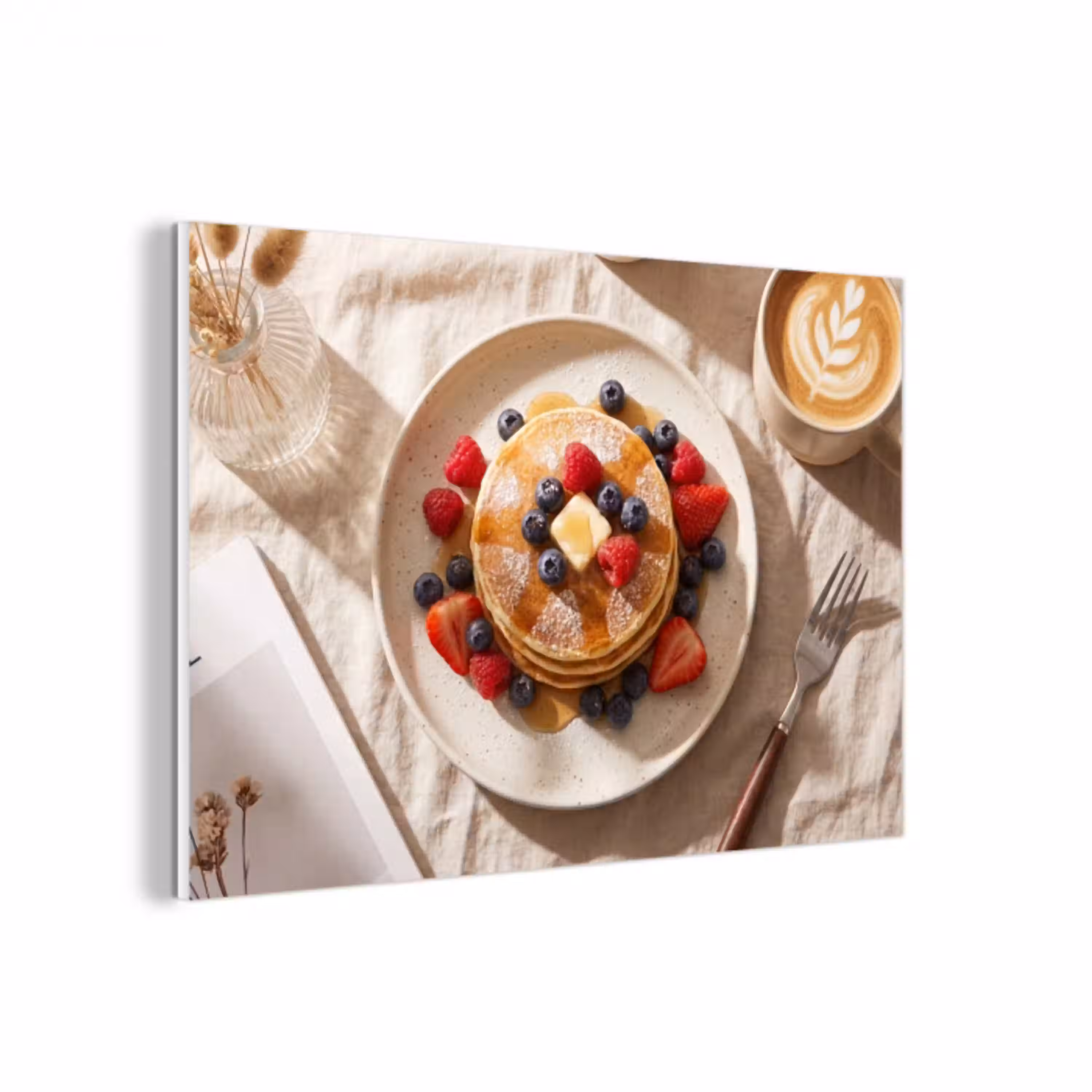 Pannenkoeken - Bessen - Ontbijt - Modern - Beige forex 5mm xxl -3d