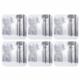 Bos - Sneeuw - Pad - Winter - Stilte onderzetter kurk middel -3d