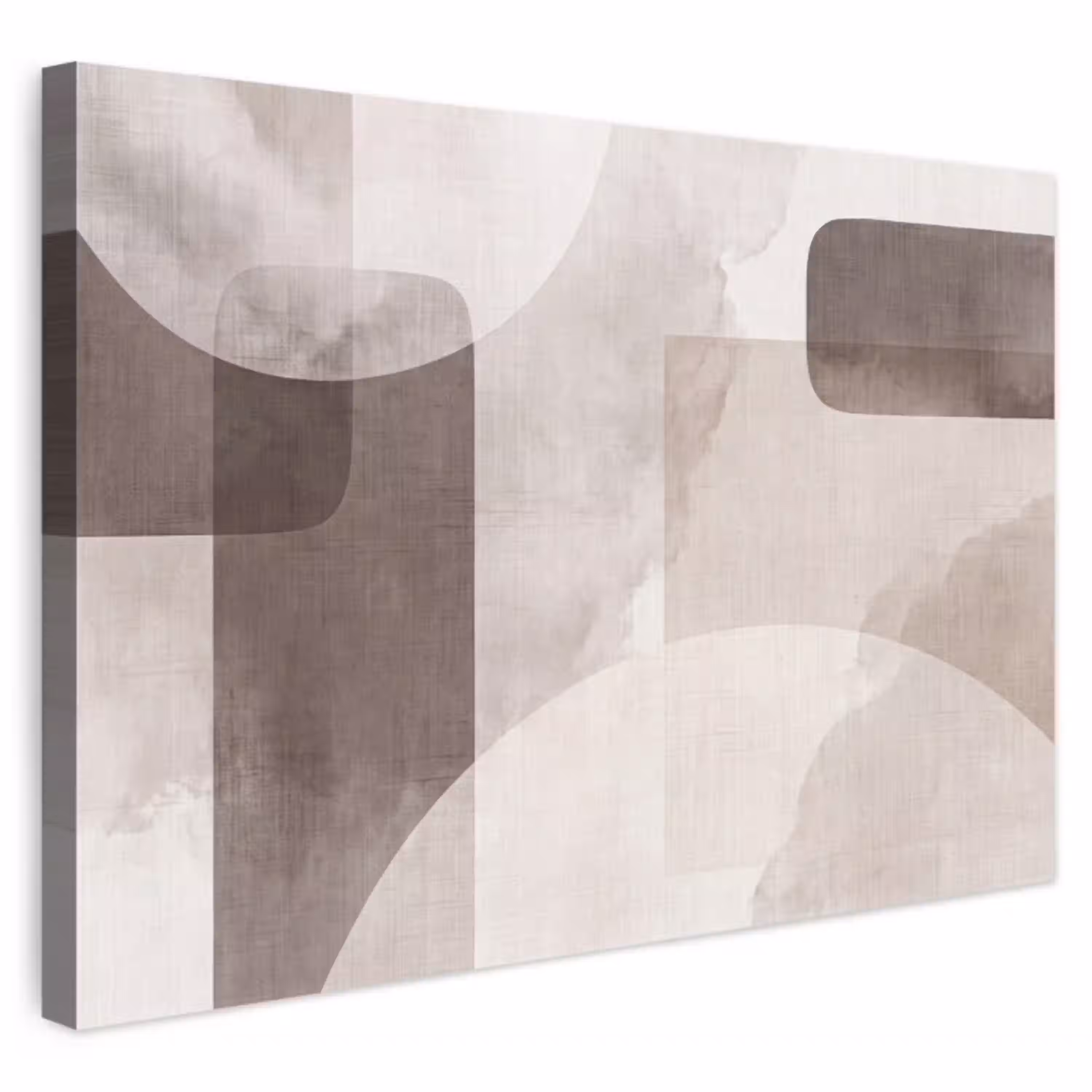 Abstracte vormen - Beige Tuinposter op houten frame 2 cm dik klein -3d