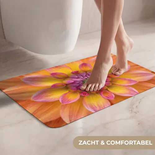 Dahlia - Bloem - Oranje WCmat klein -USP_ZachtNL