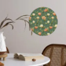 Tulpen - Botanisch - Groen Wandcirkel behangsticker klein 186 -sfeer3