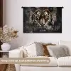 Tijger - Dieren - Portret - Luxe - Zwart Wandkleed katoen middel -sfeer1