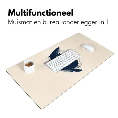 Walvissen - Spetters - Cirkel - Donkerblauw Muismat XXL klein -sfeer4