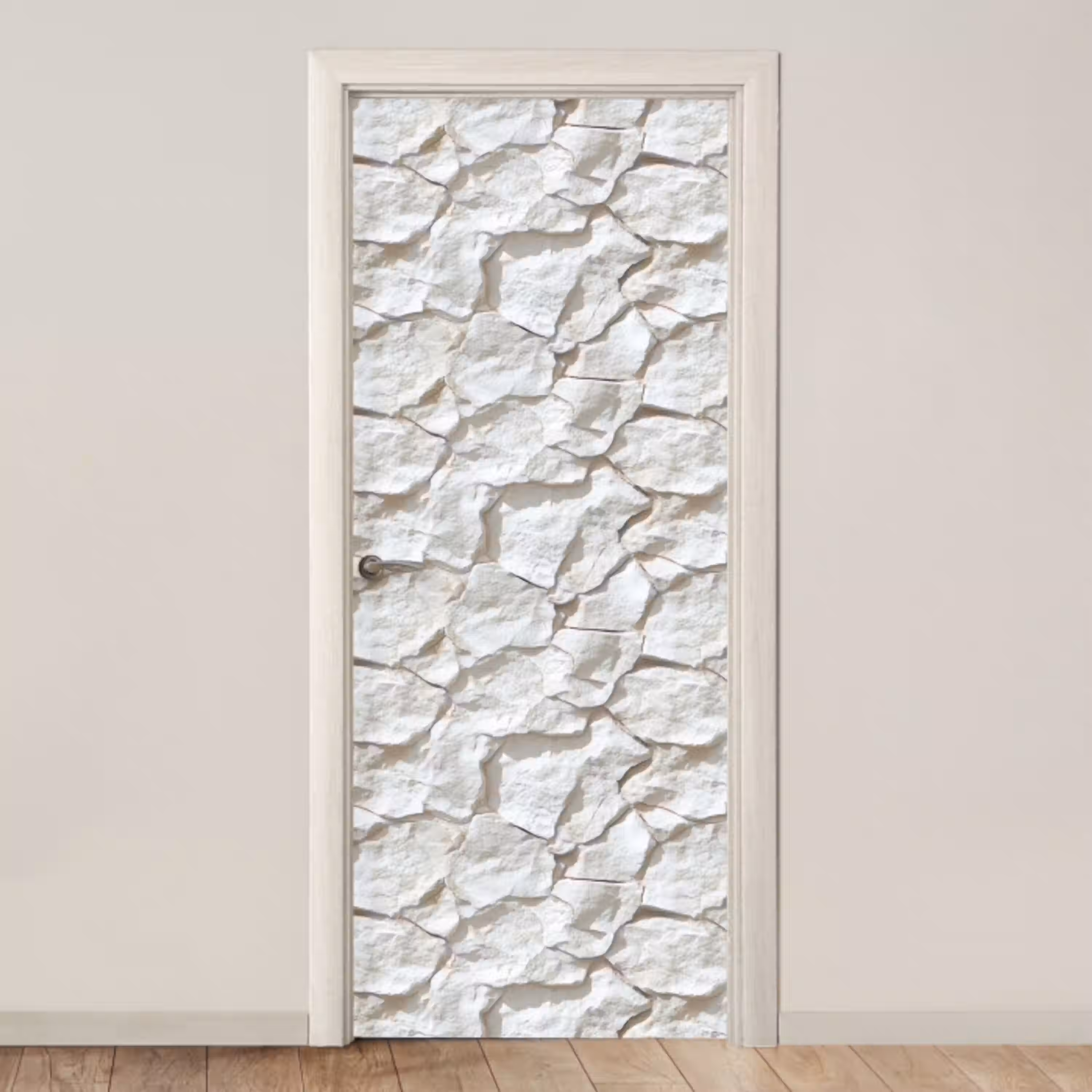 Structuur - Rots - Wit deurposter klein 289 -3d_beige