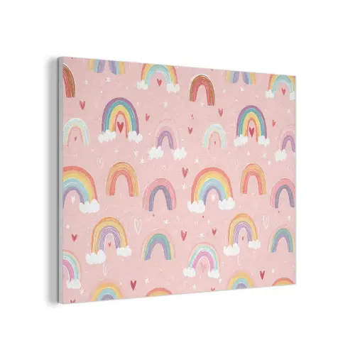 Regenboog - Patroon - Pastel - Handgetekend PET vilt klein -3d