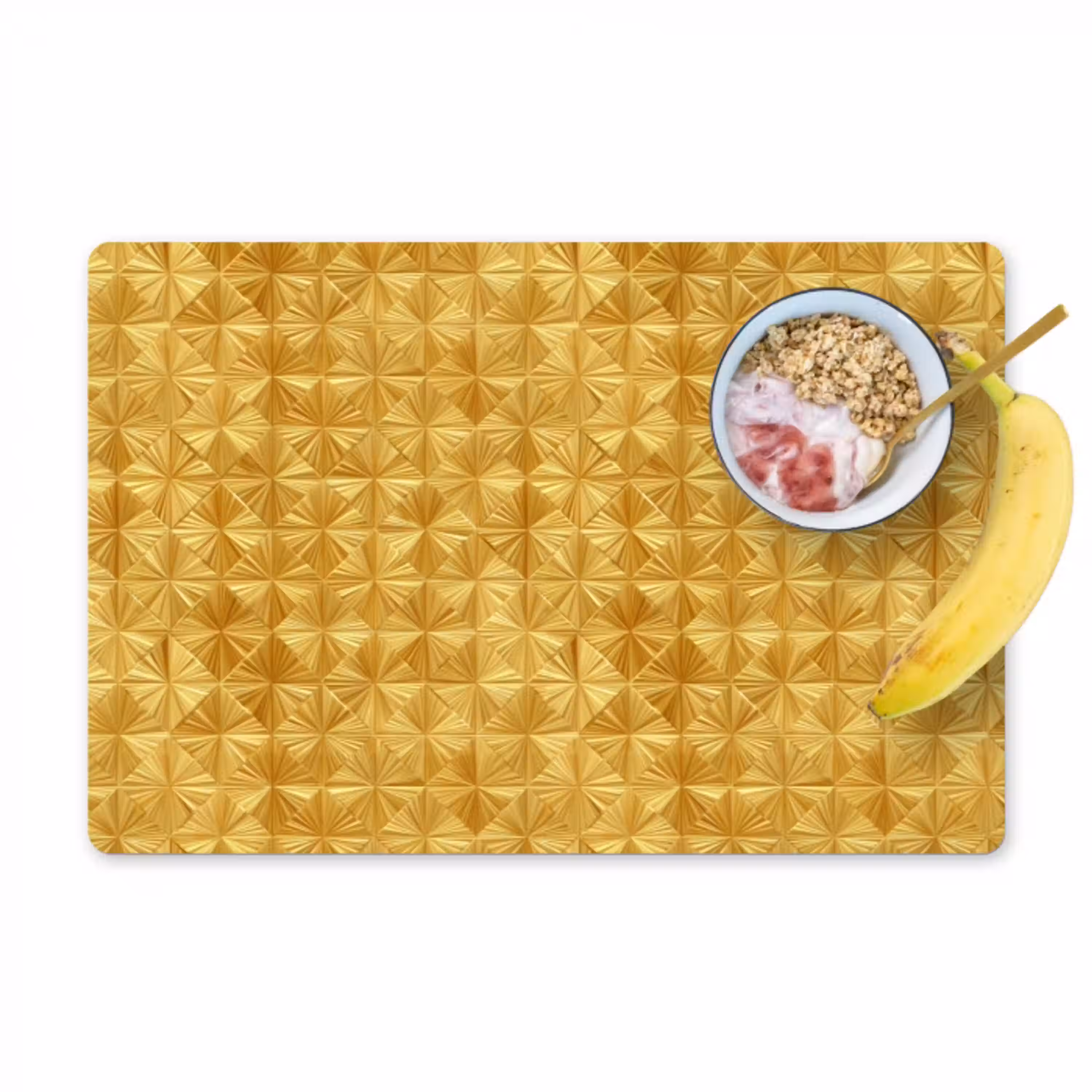 Tegels - Geometrisch - Reliëf - Goud Placemat vinyl groot 368 -zzzproduct_Kitchenyeah-website