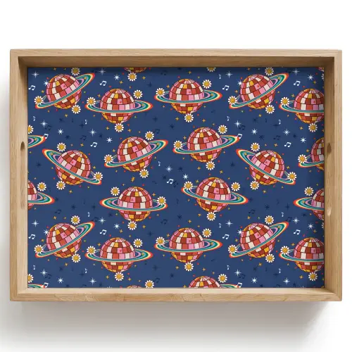 Disco - Blauw - Patroon Dienblad Rechthoek middel 911 -z3d_shopping