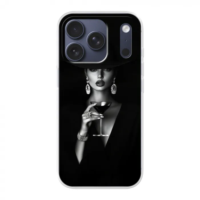 Vrouw - Cocktail - Chic Telefoonhoesje iPhone 17 Pro klein -3d