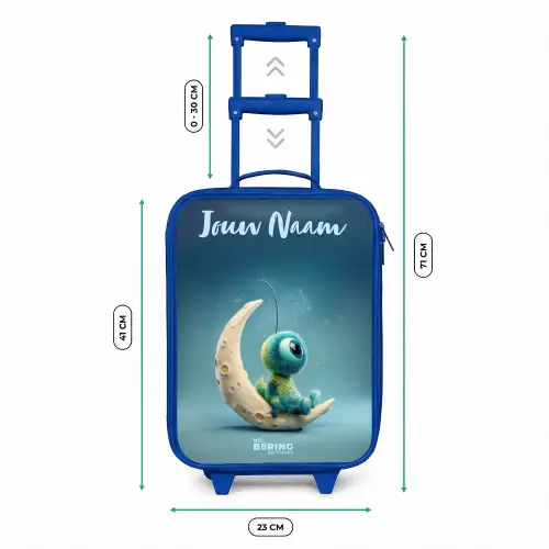 Dromerig Wezentje op de Maan Kinderkoffer - Blauw klein -productfoto_formaten