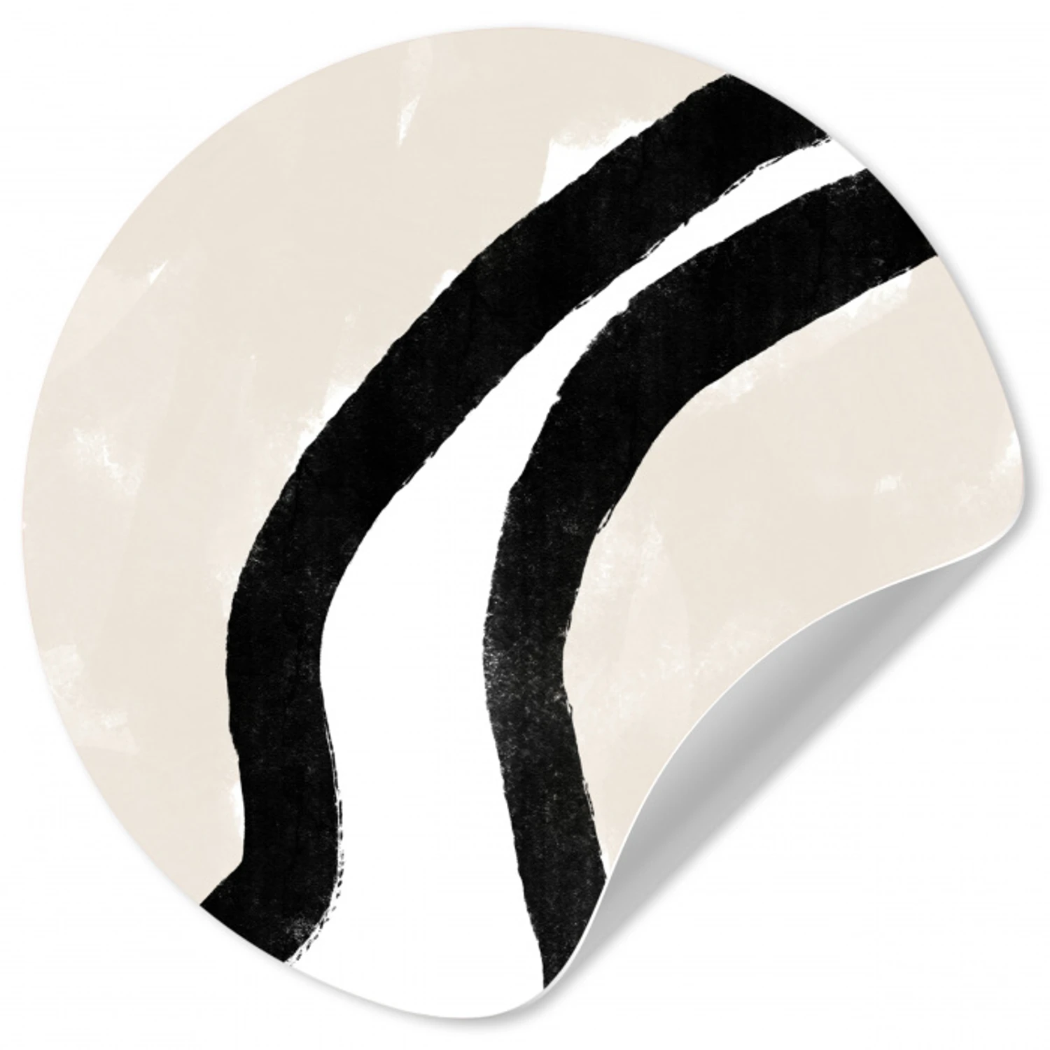 Abstract - Lijn - Design - Pastel Wandcirkel behangsticker klein -3d