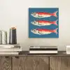 Vissen - Rood - Blauw aluminium wit klein -sfeer1