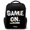 Game on in zwart wit Rugzak - Zwart middel -3d