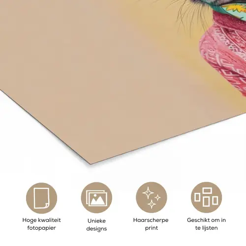 Grijs - Konijn - Blouse - Strik poster papier klein -closeup_NL