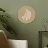 Bananen - Beige - Lijntekening - Minimalistisch Akoestische PET Vilt - Rond klein -sfeer2