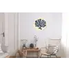Blauw koraal - Vertakkingen - Beige Wandcirkel aluminium klein -woonkamer