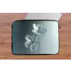 Kristal - Bloemen - Grijs laptophoes neopreen klein -tafel