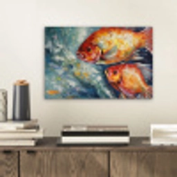 Vissen - Water - Dieren - Kunst - Olieverf aluminium wit klein -sfeer1