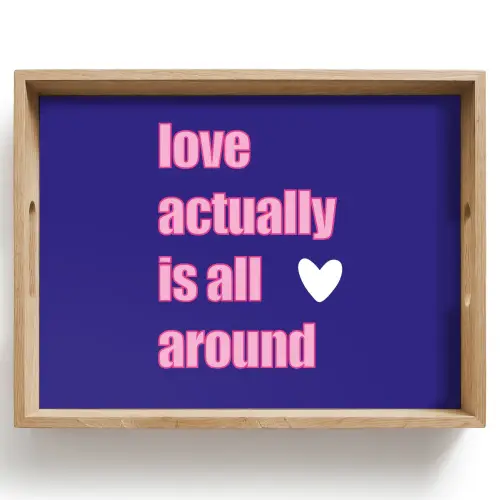 Tekst - Valentijn - Love - Blauw Dienblad Rechthoek middel -z3d_shopping