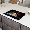 Water - Fruit - Sinaasappel - Aardbei - Kers - Zwart Inductie beschermer vinyl 3mm klein -sfeer8
