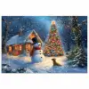 Kerstwonder - Winteravond - Kleurrijk poster papier klein -3d