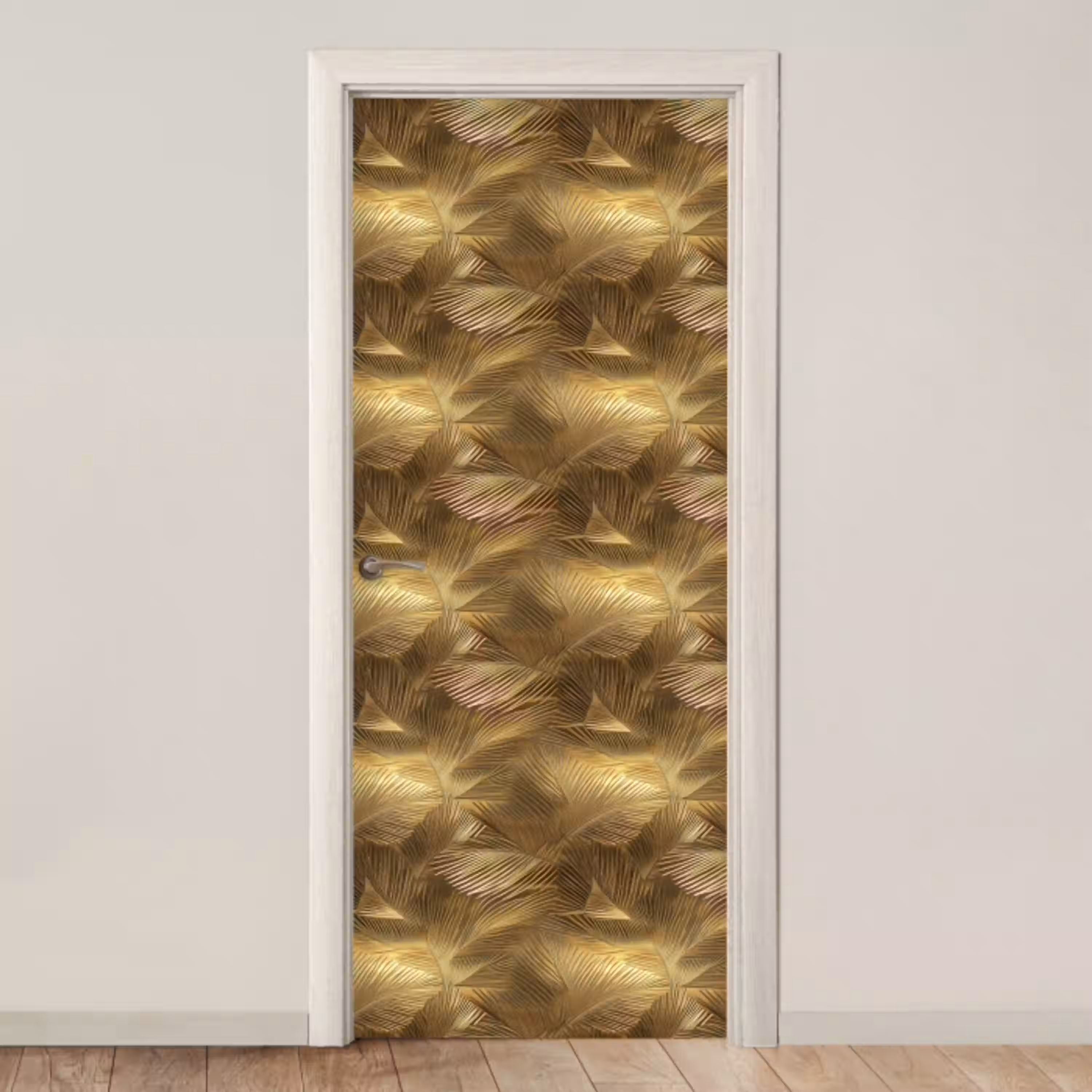 Palm - Waaier - Goud deurposter klein 289 -3d_beige