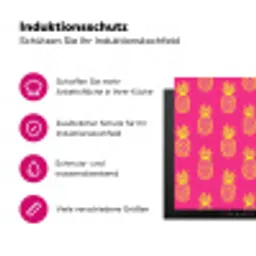Ananas - Trendy - Roze Inductie beschermer vinyl 3mm klein 276 -zzzzzzz-lf-ups