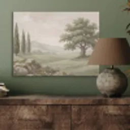 Heuvellandschap - Bomen - Natuur - Groen PET vilt klein -sfeer2