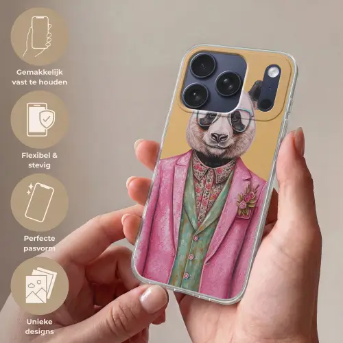 Panda - Pak - Zonnebril - Blauw Telefoonhoesje iPhone 17 Pro klein -sfeer3_NL
