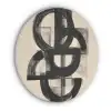 Cirkels - Lijnen - Vormen - Zwart Akoestische PET Vilt - Rond klein -3d