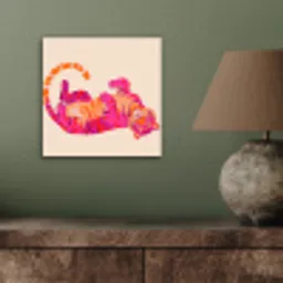 Tijger - Roze - Oranje aluminium wit klein -sfeer2
