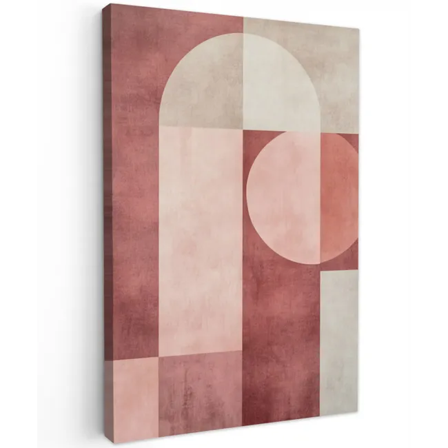 Figuren - Abstract - Roze Tuinposter op houten frame 2 cm dik klein -3d