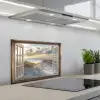 Doorkijk - Strand - Duinen - Zee - Natuur keuken achterwand spatscherm klein -3d_schuin